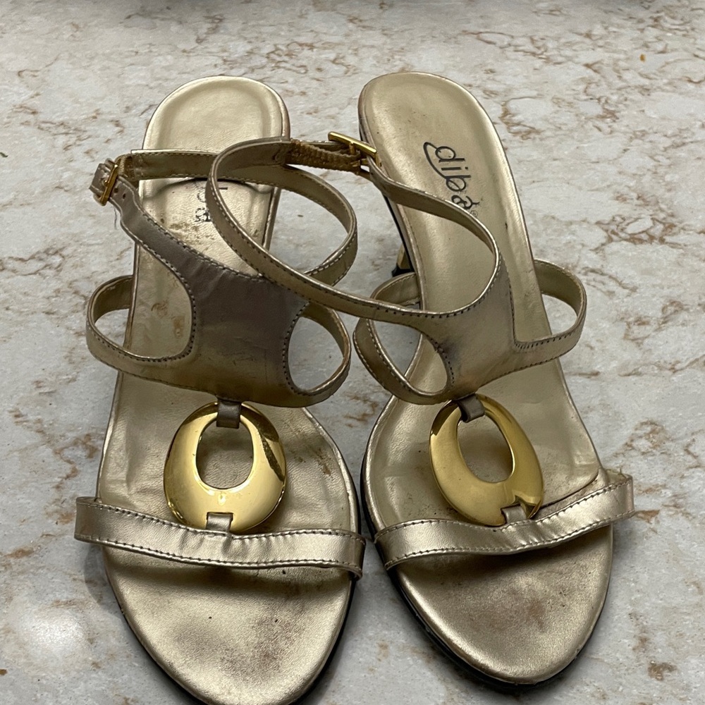 Diba Gold Strappy Sandals